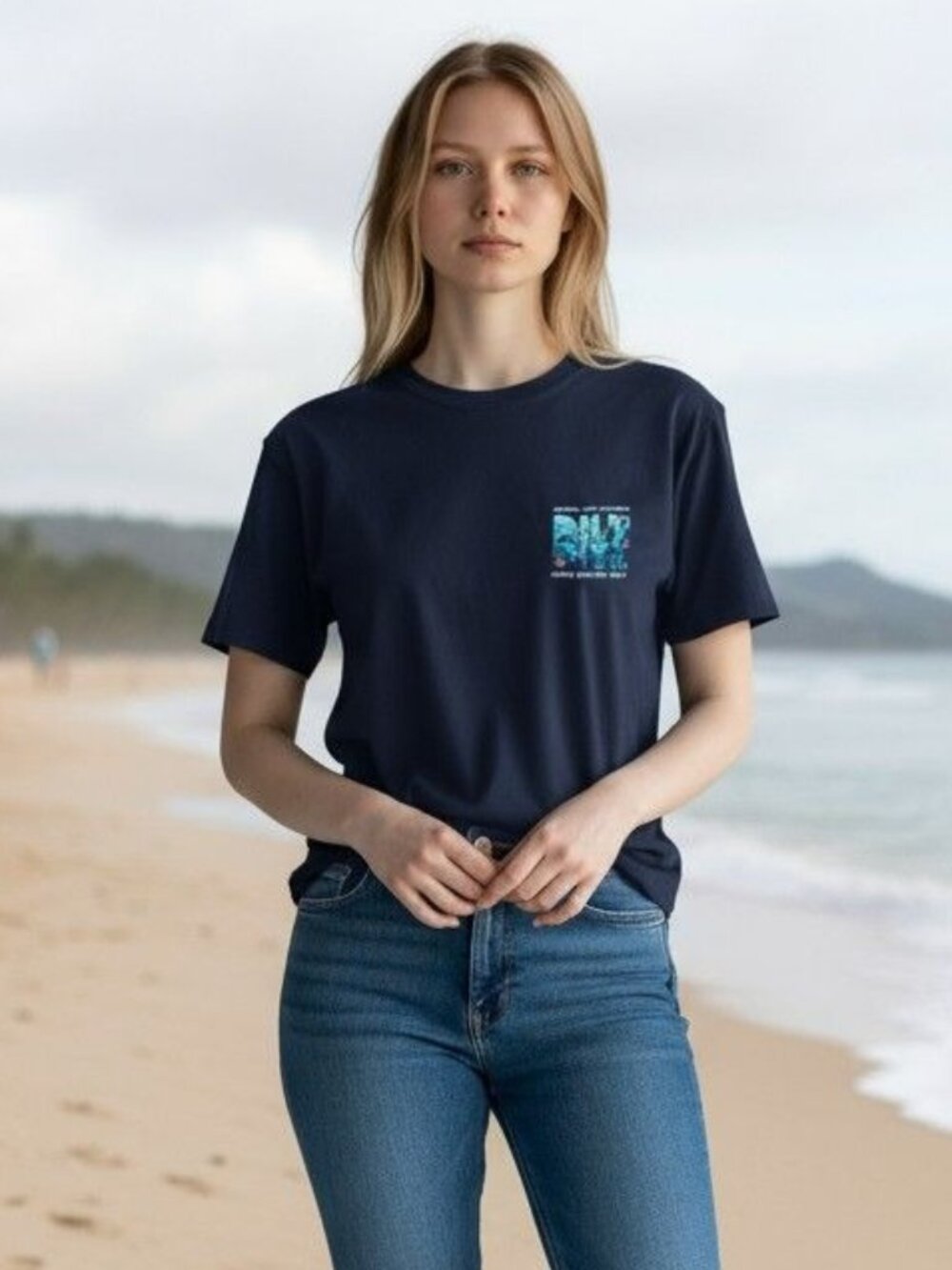 Vintage Goosis Australia Great Barrier Reef Dive Graphic Tee Large Blue